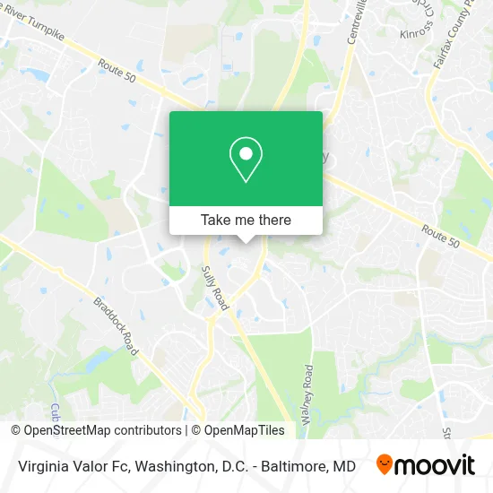 Virginia Valor Fc map