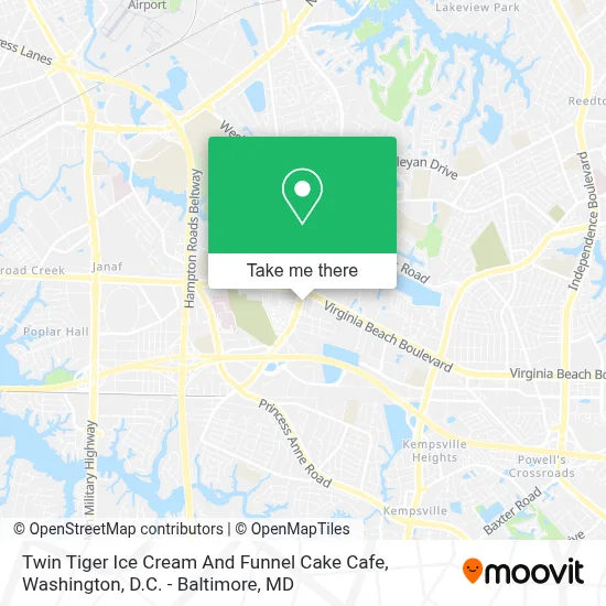 Twin Tiger Ice Cream And Funnel Cake Cafe map