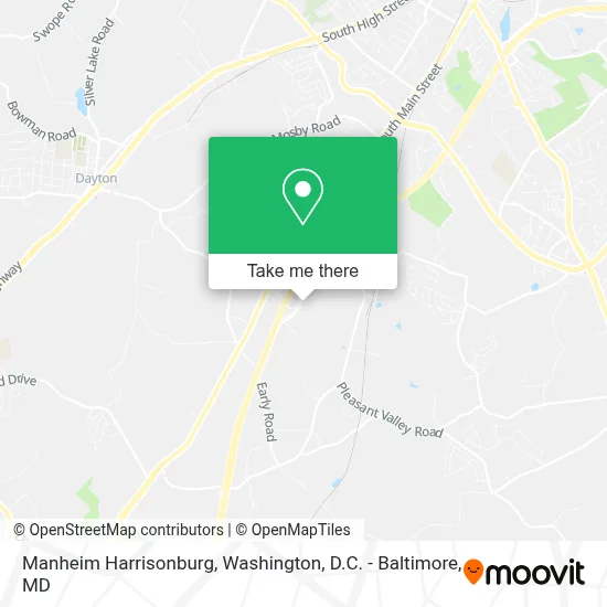 Manheim Harrisonburg map