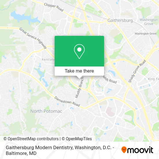 Gaithersburg Modern Dentistry map