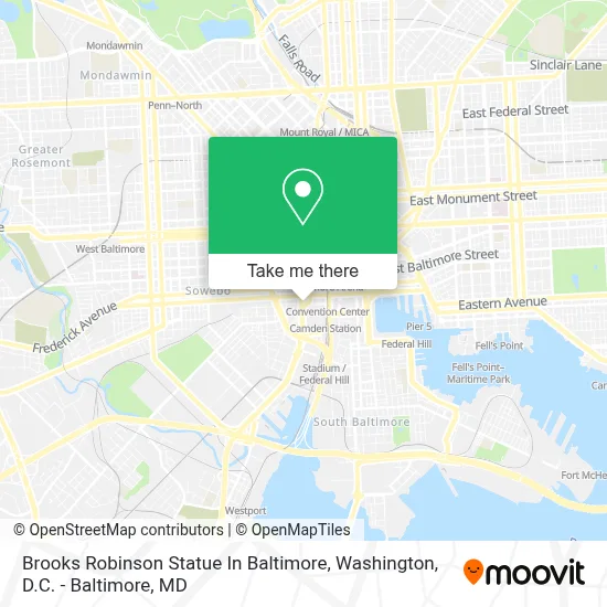 Brooks Robinson Statue In Baltimore map