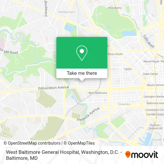 West Baltimore General Hospital map