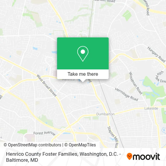Henrico County Foster Families map