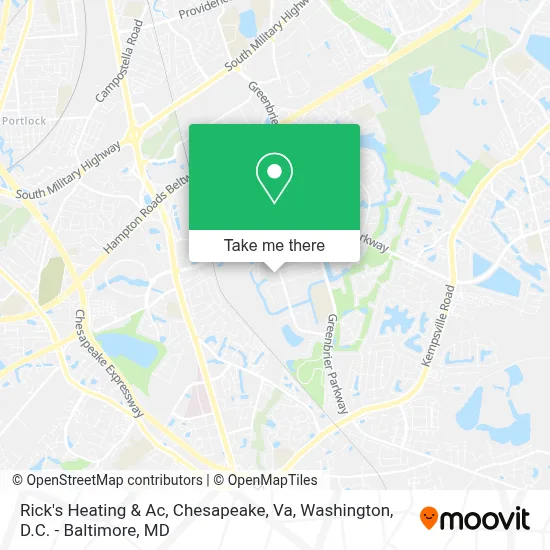 Rick's Heating & Ac, Chesapeake, Va map