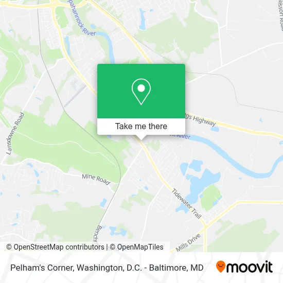 Pelham's Corner map
