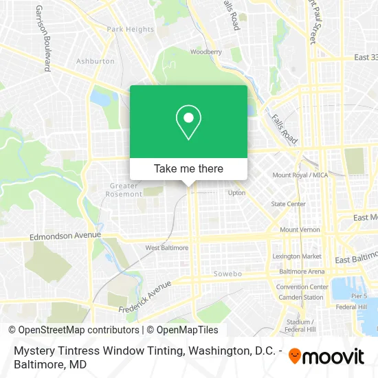 Mystery Tintress Window Tinting map