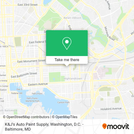 K&J's Auto Paint Supply map