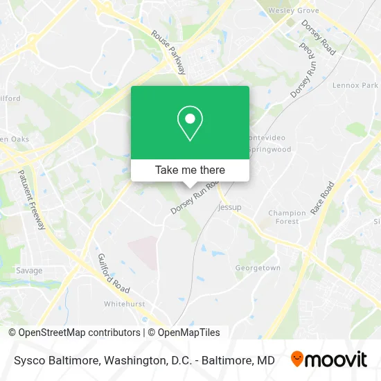 Sysco Baltimore map
