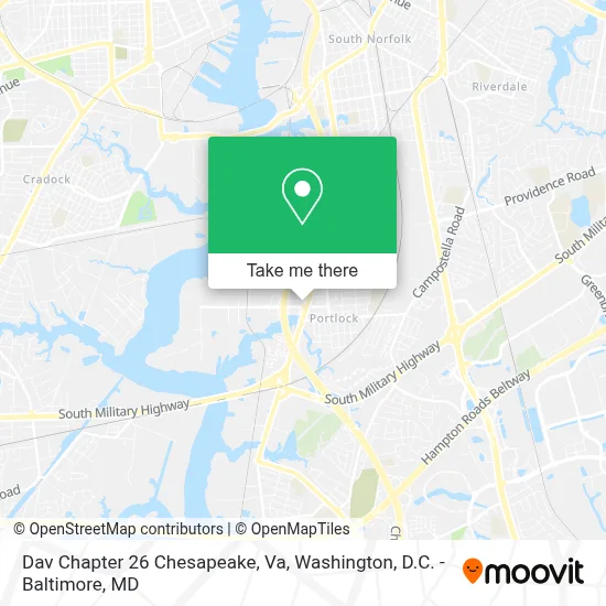 Dav Chapter 26 Chesapeake, Va map