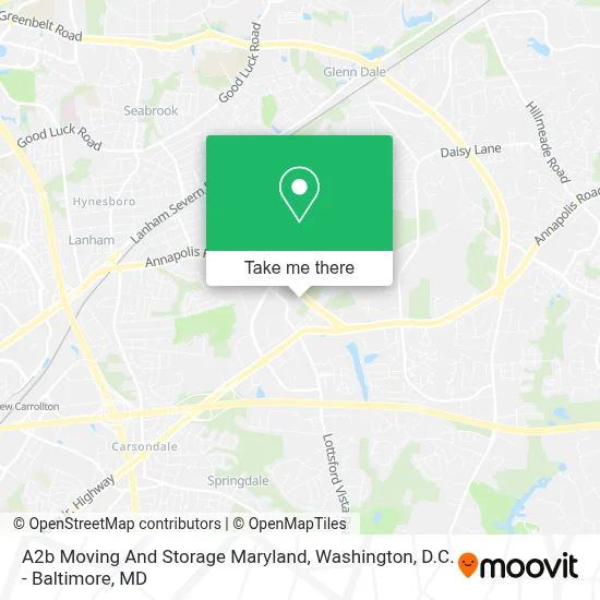 A2b Moving And Storage Maryland map
