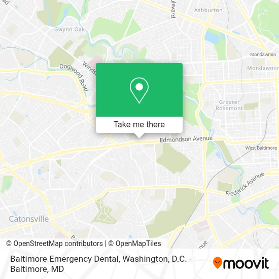 Baltimore Emergency Dental map