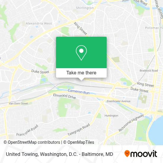 United Towing map