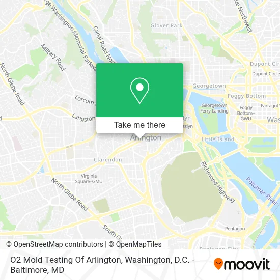 O2 Mold Testing Of Arlington map