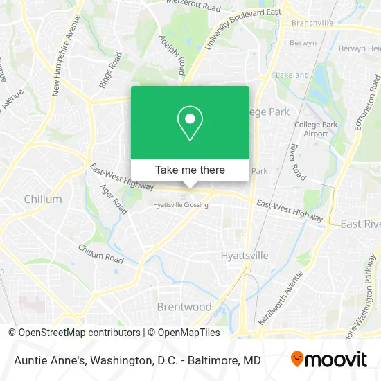 Auntie Anne's map