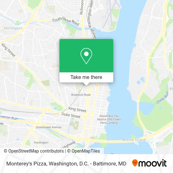 Monterey's Pizza map
