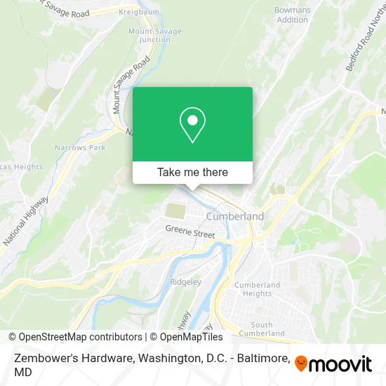 Zembower's Hardware map