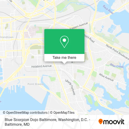 Blue Scorpion Dojo Baltimore map