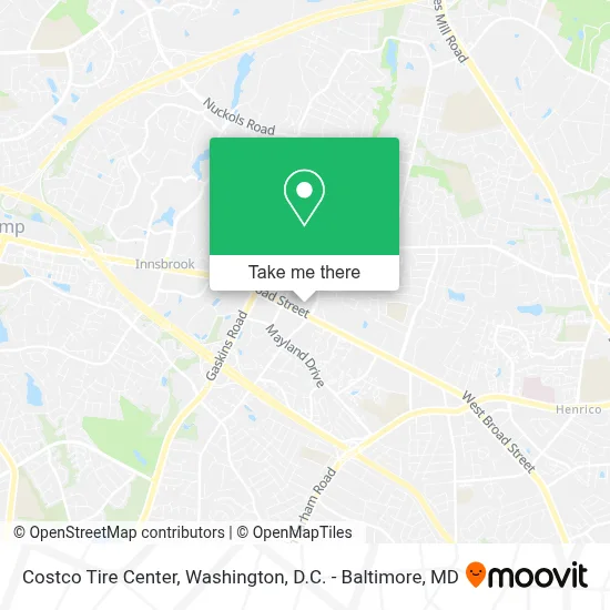 Costco Tire Center map
