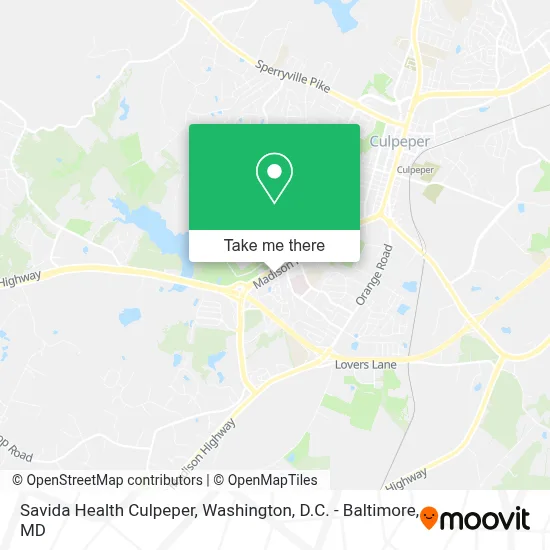 Savida Health Culpeper map