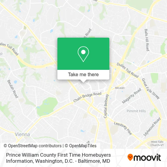 Prince William County First Time Homebuyers Information map