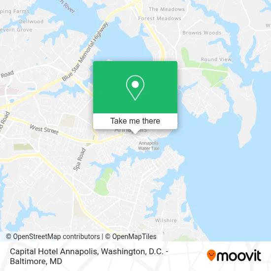 Capital Hotel Annapolis map