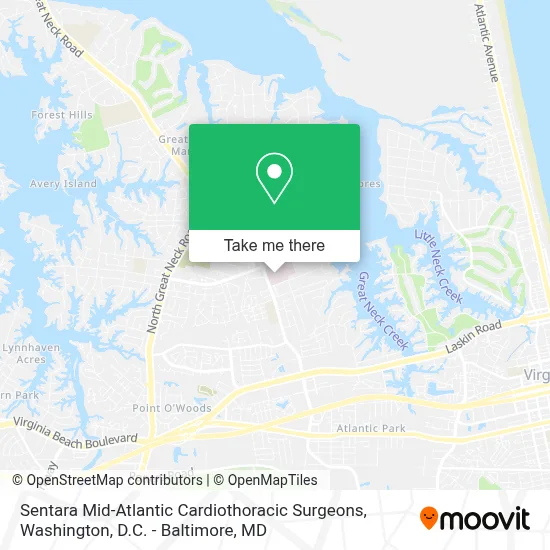 Sentara Mid-Atlantic Cardiothoracic Surgeons map
