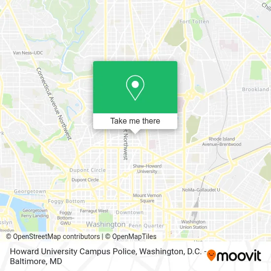Howard University Campus Police map