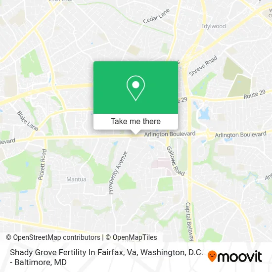 Shady Grove Fertility In Fairfax, Va map