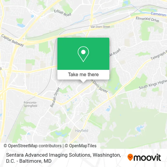 Sentara Advanced Imaging Solutions map