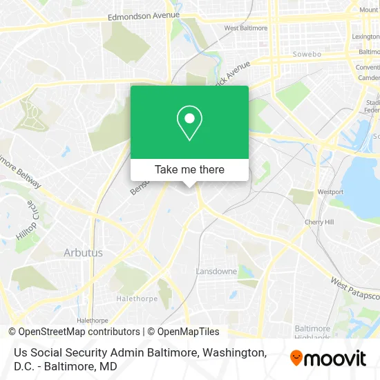 Us Social Security Admin Baltimore map