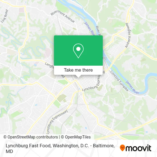 Lynchburg Fast Food map