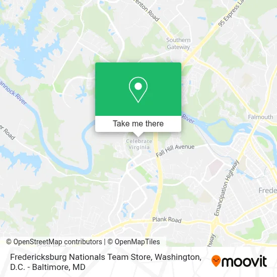 Fredericksburg Nationals Team Store map