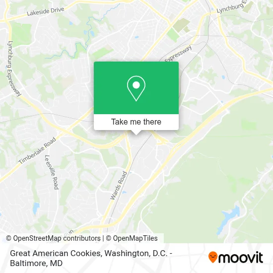 Great American Cookies map
