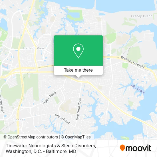 Tidewater Neurologists & Sleep Disorders map