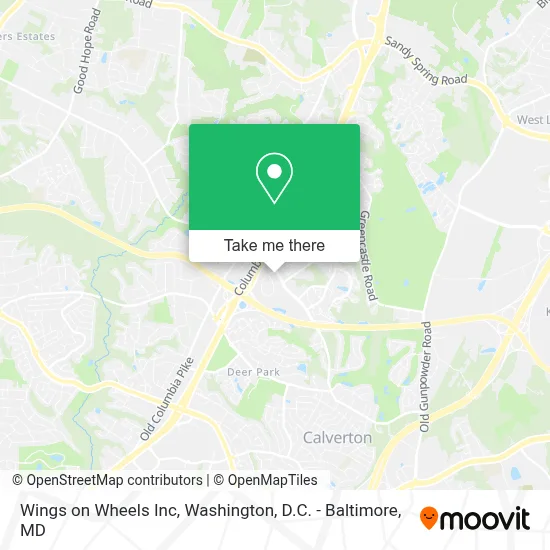 Wings on Wheels Inc map