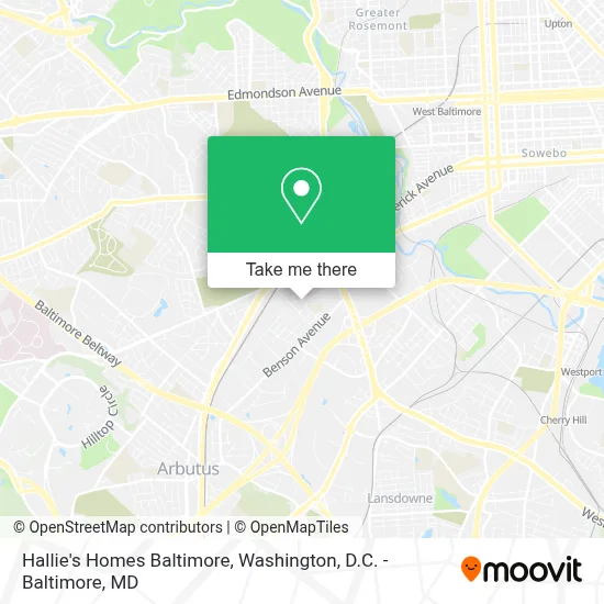 Hallie's Homes Baltimore map