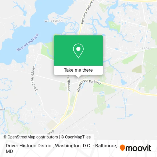 Driver Historic District map