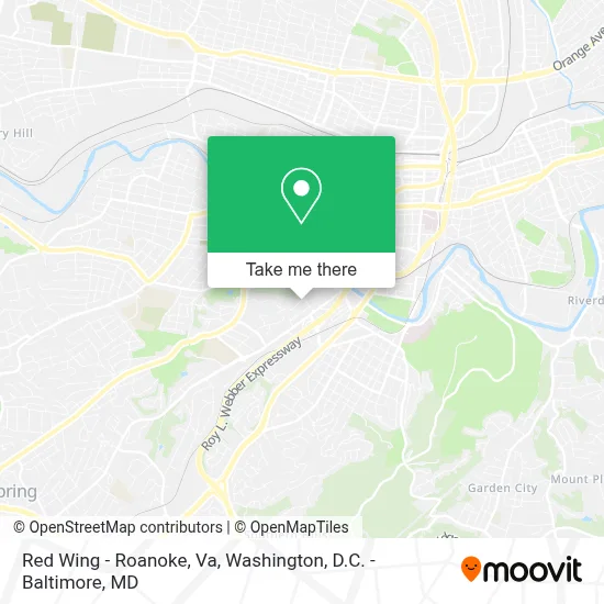 Red Wing - Roanoke, Va map