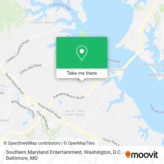 Southern Maryland Entertainment map