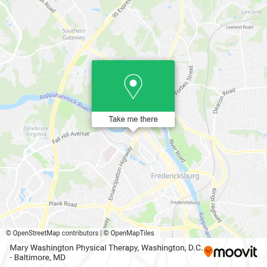 Mary Washington Physical Therapy map
