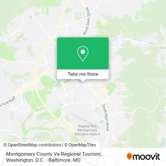 Montgomery County Va Regional Tourism map