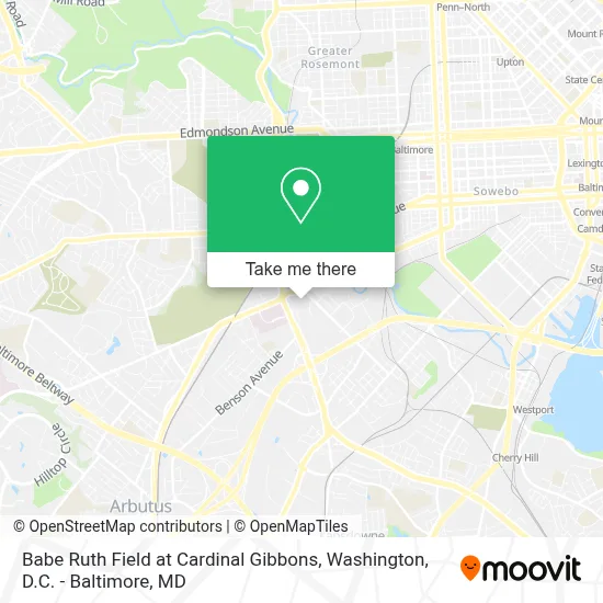 Babe Ruth Field at Cardinal Gibbons map