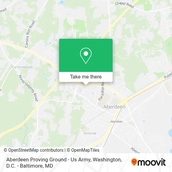 Aberdeen Proving Ground - Us Army map