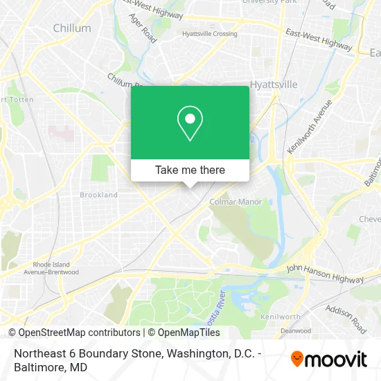 Northeast 6 Boundary Stone map