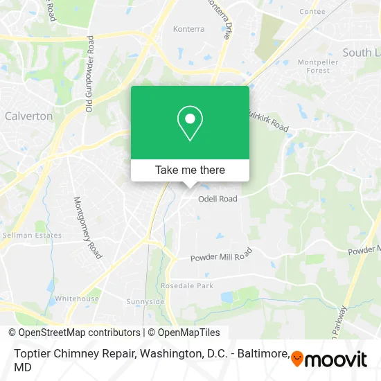 Toptier Chimney Repair map