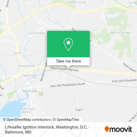 Lifesafer Ignition Interlock map