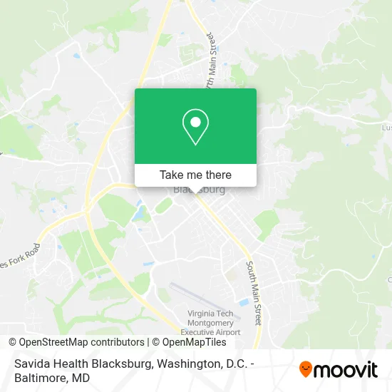 Savida Health Blacksburg map