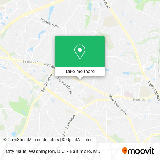 City Nails map