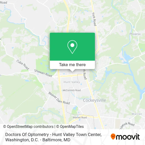 Doctors Of Optometry - Hunt Valley Town Center map