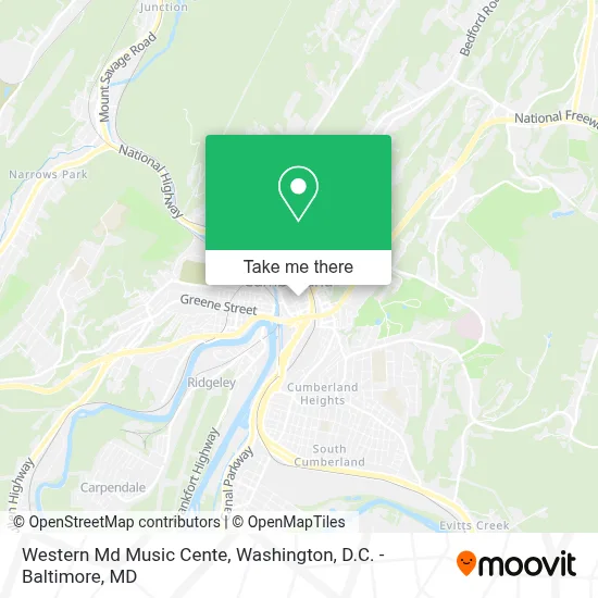 Western Md Music Cente map